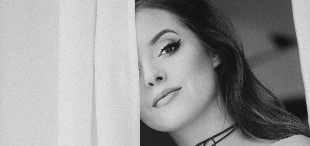 Woman headshot black & white